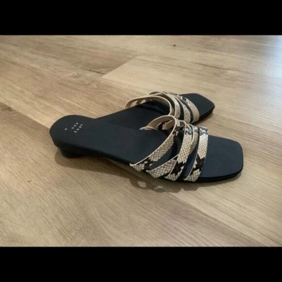 New Day Snake Skin Joan Strappy Slide Sandals - Picture 3 of 4